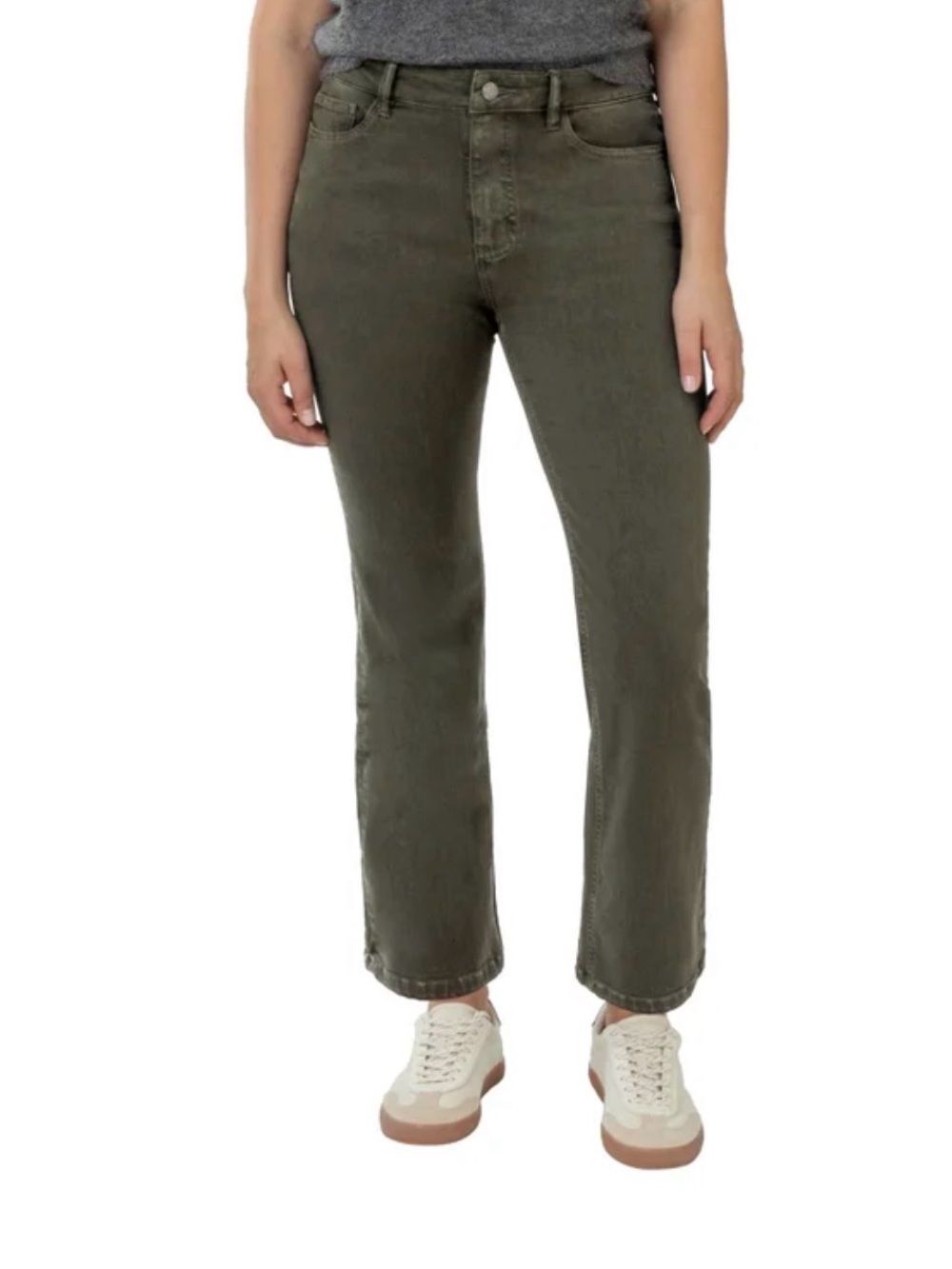 Well Worn Straight Leg Jeans in Olive Green